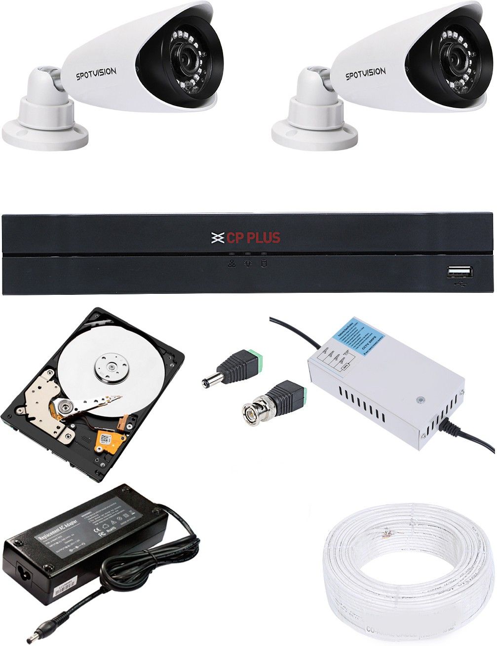 CP PLUS 4 Channal HD DVR 1080p 1Pcs,Bullet Camera 2.4MP 2Pcs Security Camera-image-34