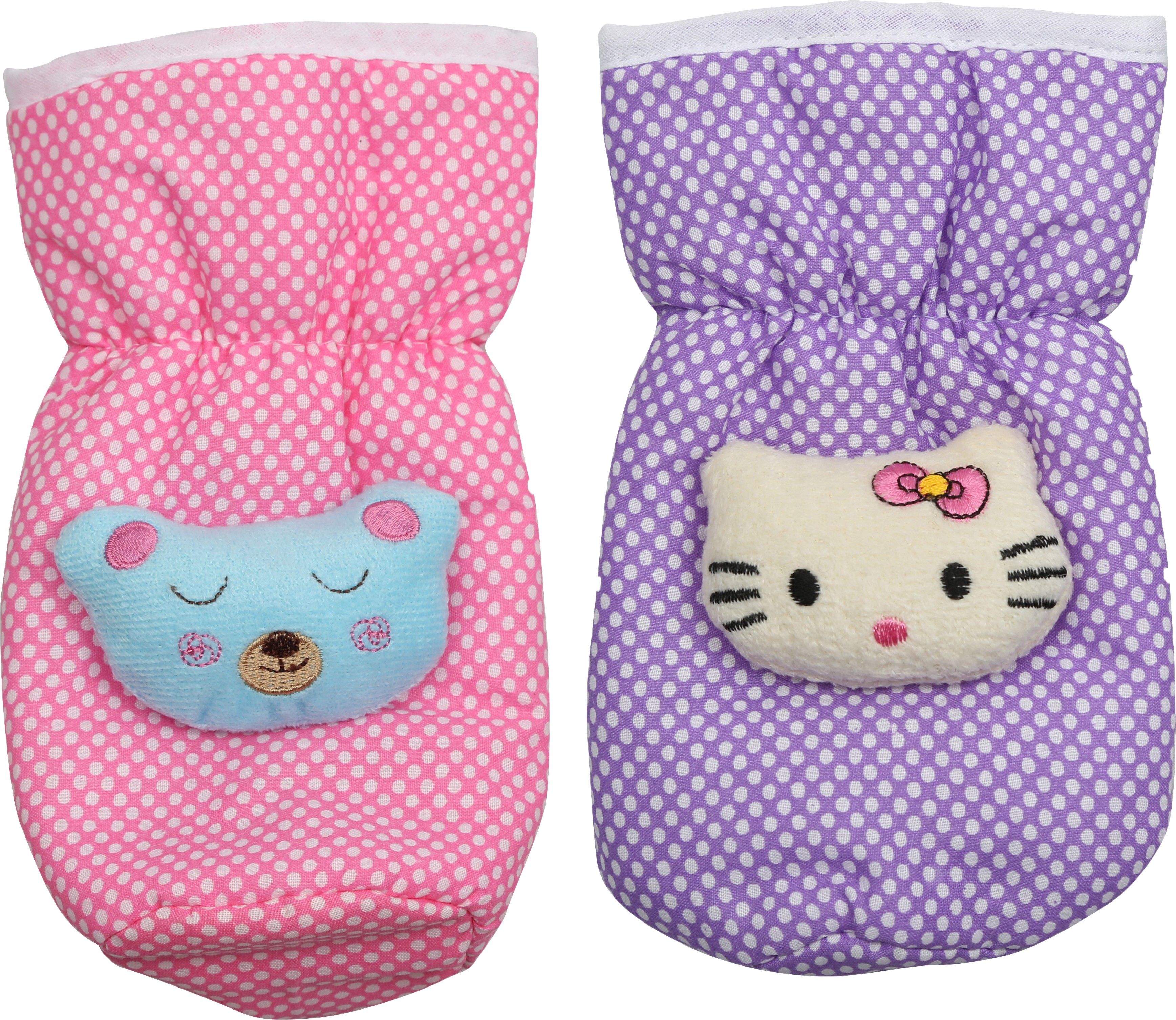 High Quality Dot print Cotton Bottle Cover pouch pack of 2