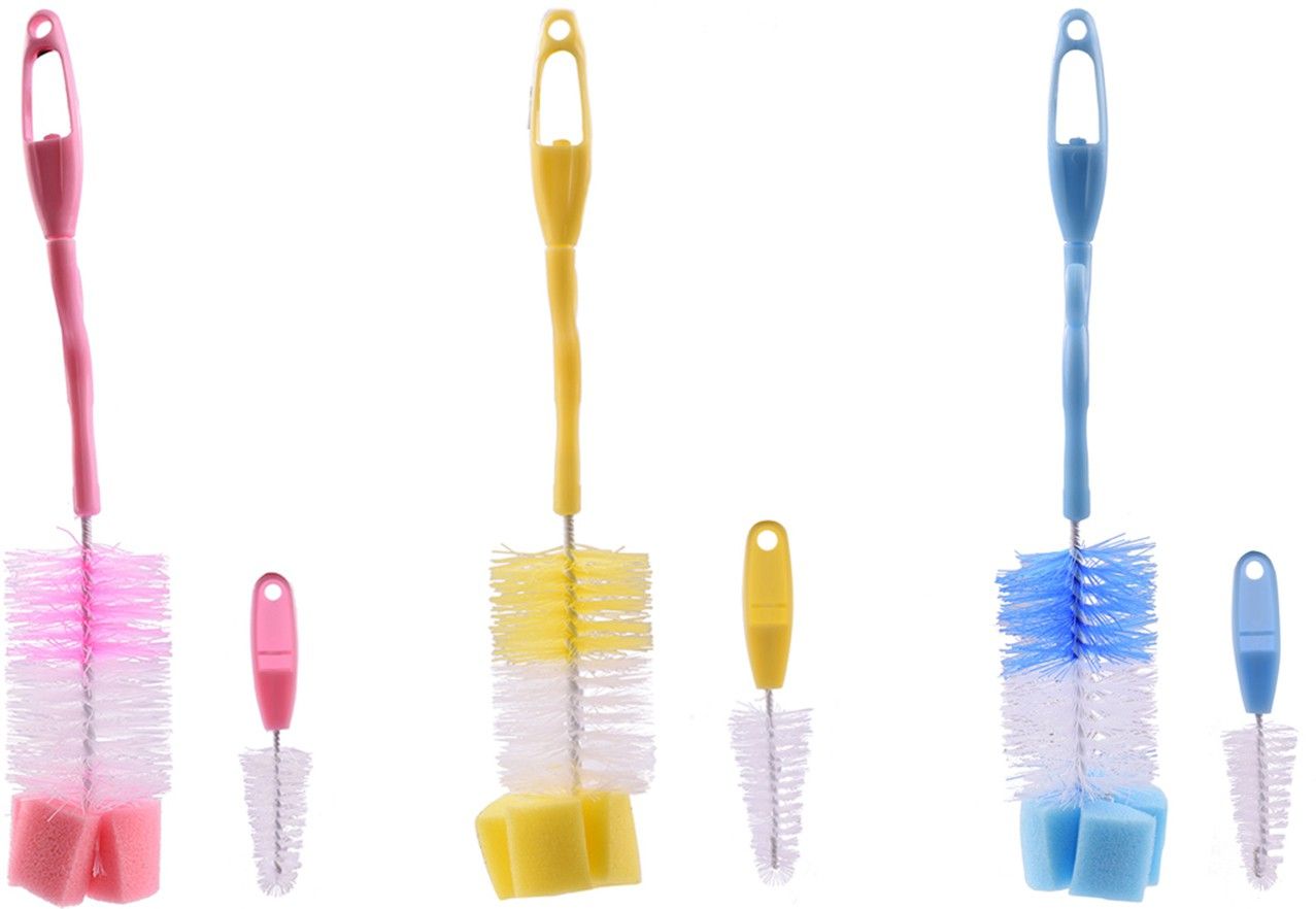 Baby Bottle Brush and Nipple Combo Cleaner Set Of 6 Pieces-image-33