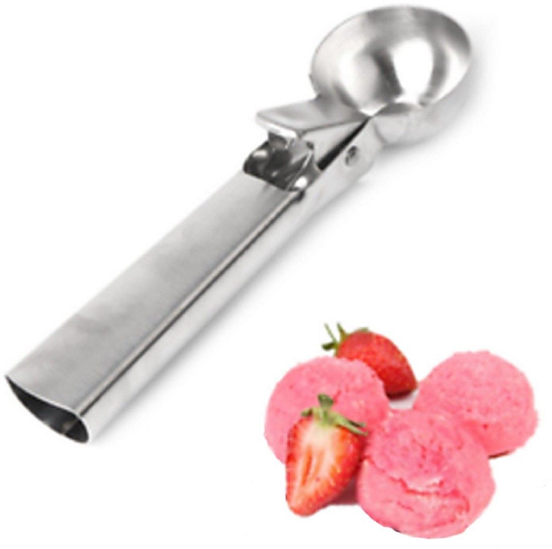 kuber industries Stainless Steel Spring/Trigger Ice Cream Scoop Set of 1 Pc ICESCOOP09 Steel Ice-cream Spoon-picture-13