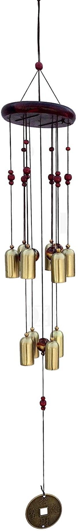 Smart Buy Feng Shui Home Positive Energy Wooden Windchimes For Balcony Bedroom With Good Sound Vastu Garden Brass Windchime-image-17