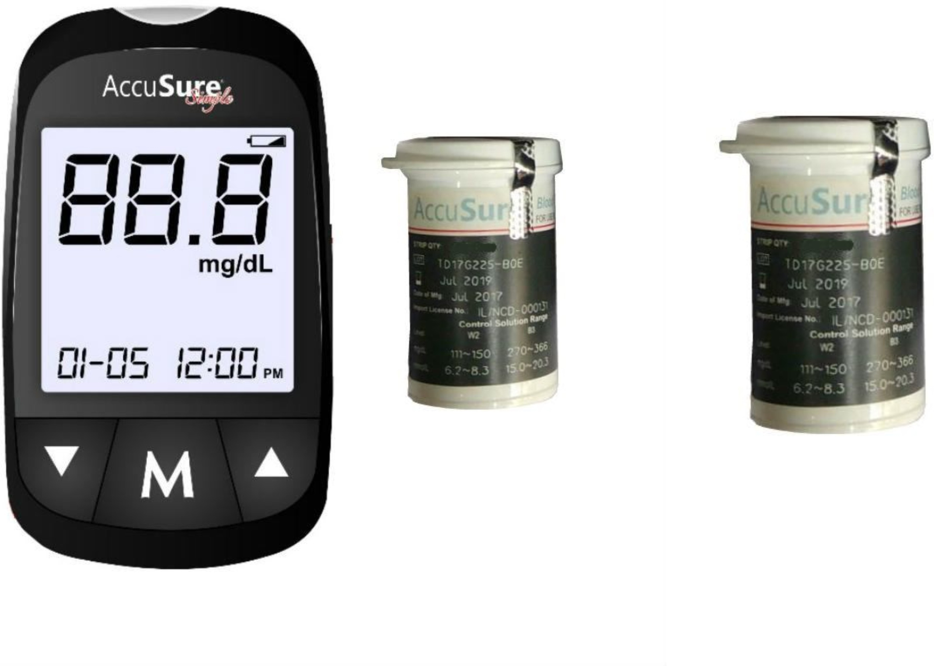 accusure Meter with 100 strips Kit Glucometer image 1