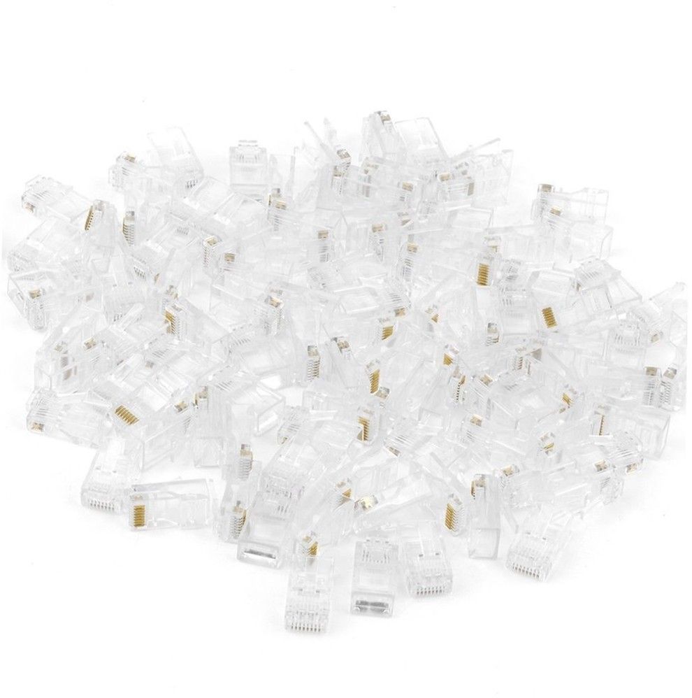 GoodsBazaar 100 Pack, Cat6, Cat5e RJ-45 Ethernet Crimp Connectors Network Interface Card