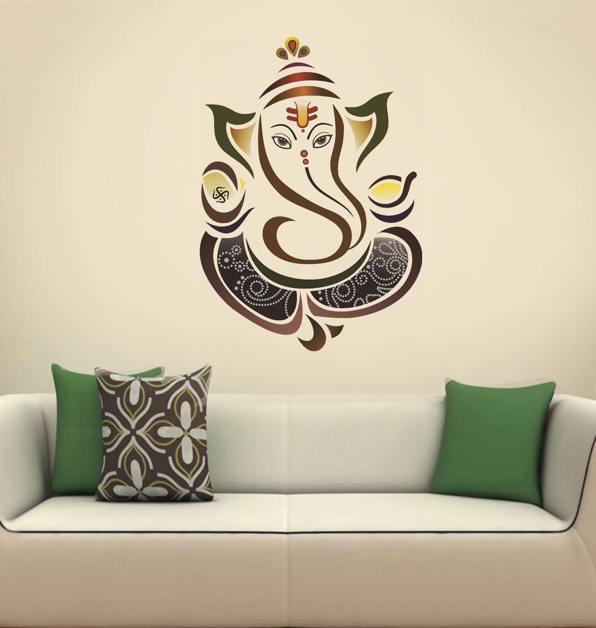 50 cm New Way Decals-Wall Sticker (7564) ''Colourful Ganesha'' Removable Sticker-image-47