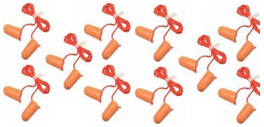 EAR PLUG CORDED FOAM - NOISE REDUCTION-DOESNOT BLOCK SOUND COMPLETELY (10 PIECES) Ear Plug-image-8