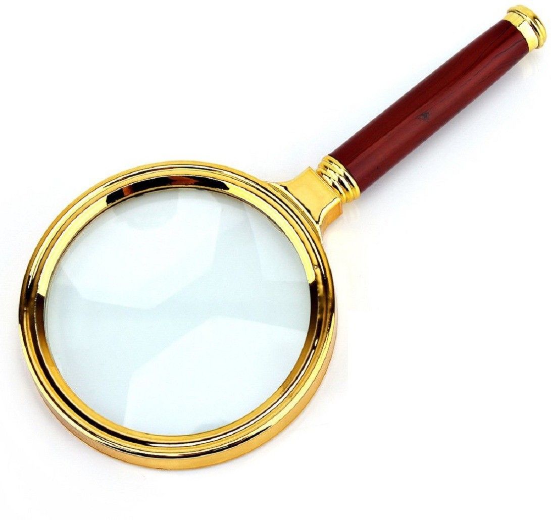 Hand Held Wooden 70 mm Magnifying Lens Glass 10x Magnifier