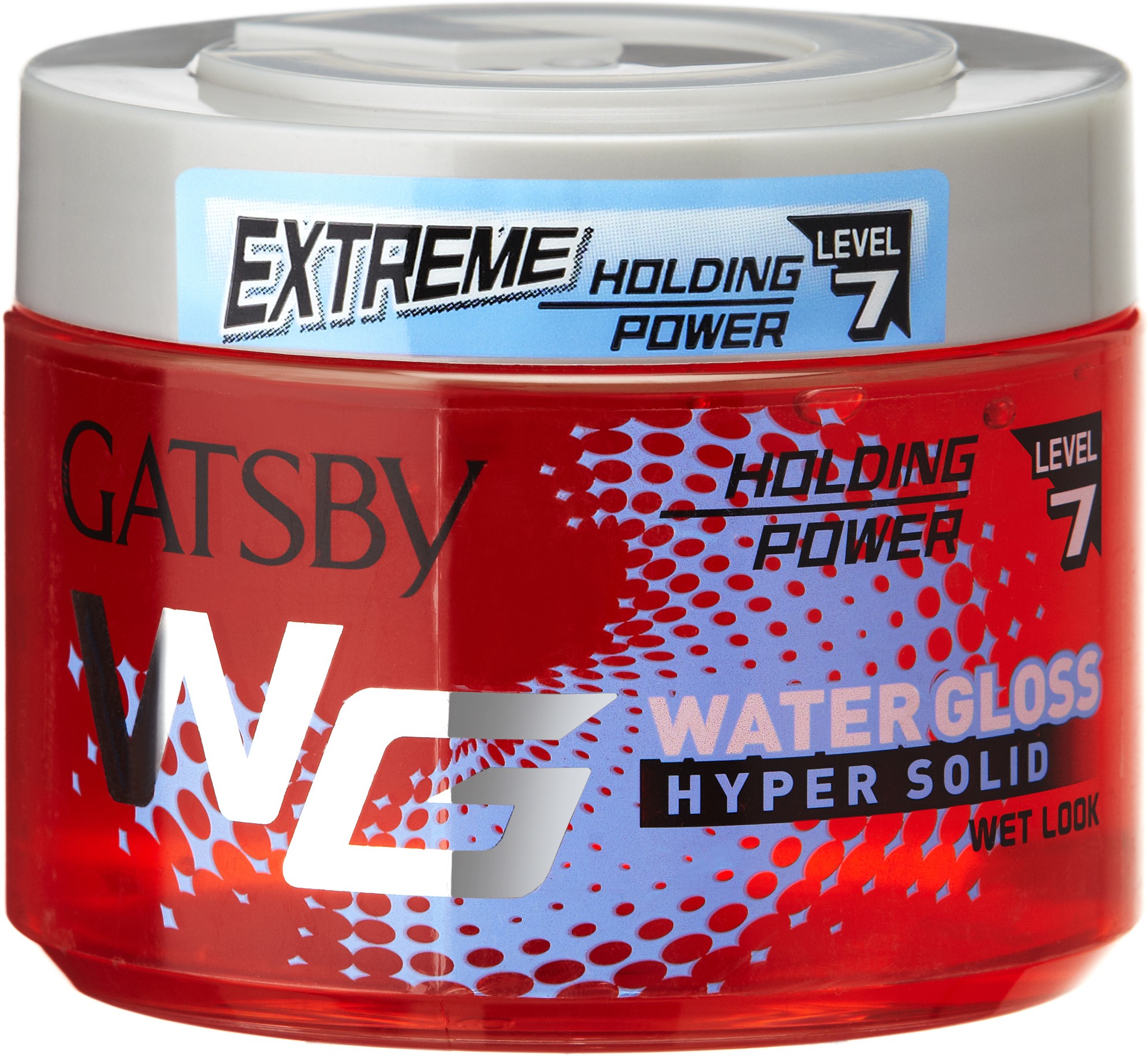 Gatsby Water Gloss, Hyper Solid, Wet Look Hair Gel, Easy Wash Off, Holding Level 7