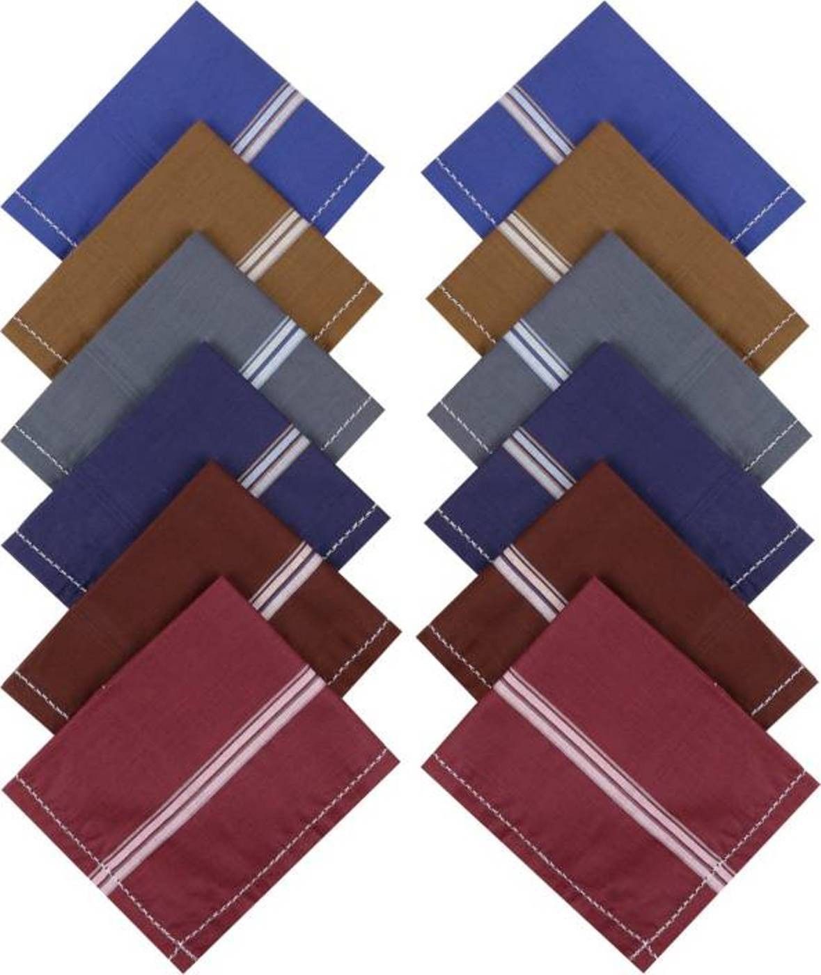 Ishaya Stores Dark Color Raj Handkerchied Pack Of 12 ["Multicolor"] Handkerchief-image-15