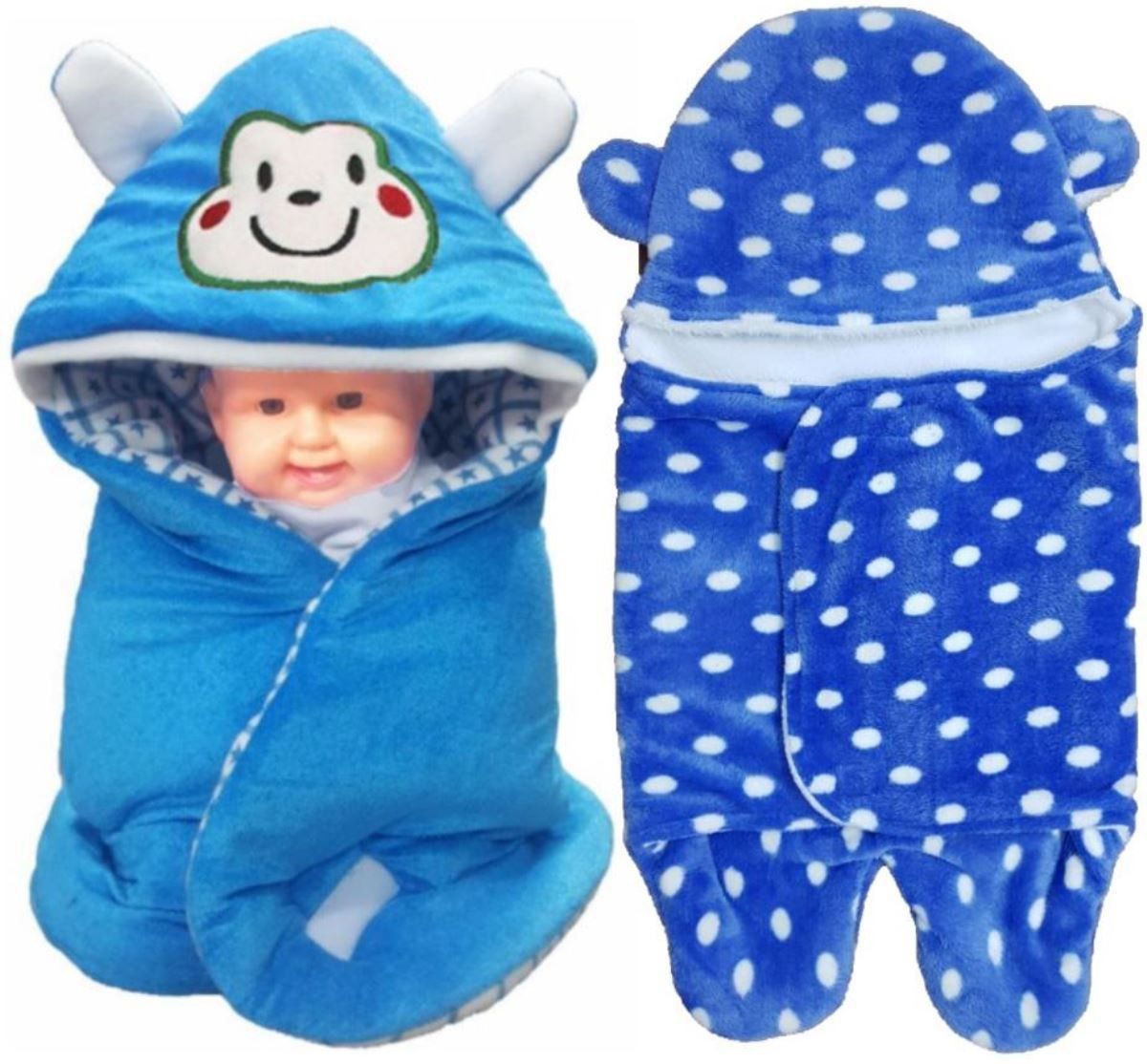 Printed Single Hooded Baby Blanket for AC Room-image-37