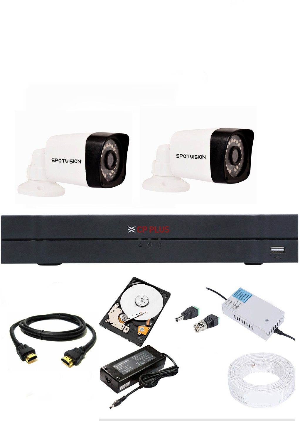 CP PLUS 4 Channal HD DVR 1080p 1Pcs,Bullet Camera 2.4MP HD Night Vision 2Pcs With 3 Year Warranty Security Camera-image-40