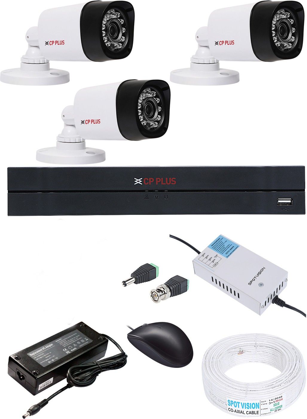 CP PLUS 4 Channal HD DVR 720p 1Pcs,Bullet Camera 1MP 3Pcs Security Camera-picture-16