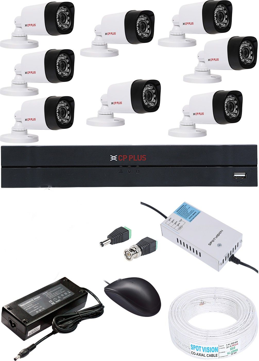 CP PLUS 8 Channal HD DVR 720p 1Pcs,Bullet Camera 1MP 8Pcs Security Camera-picture-12