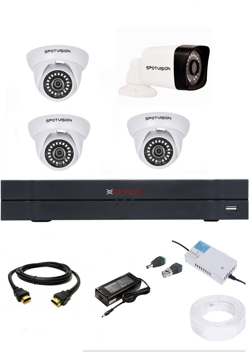 CP PLUS 4 Channal HD DVR 1080p 1Pcs,Dome Camera 2.4MP 3Pcs,Bullet Camera 2.4MP 1Pcs, Security Camera-image-12