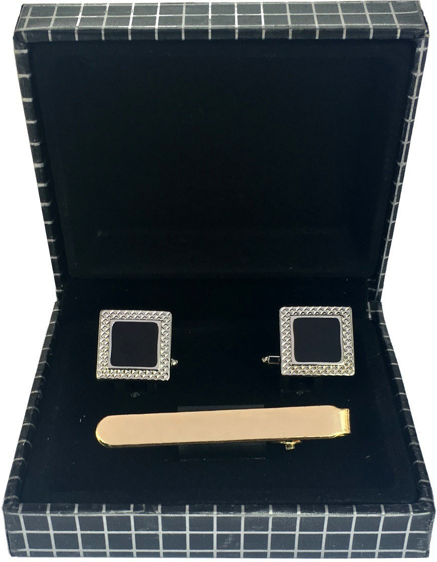 Bsquare Brass Cufflink & Tie Pin Set image 1