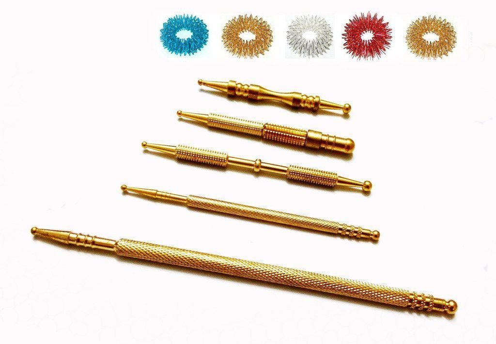 Acupressure Sujok Brass Jimmy Set of 5 With Massage Rings Fitness Accessory Kit Kit-image-47