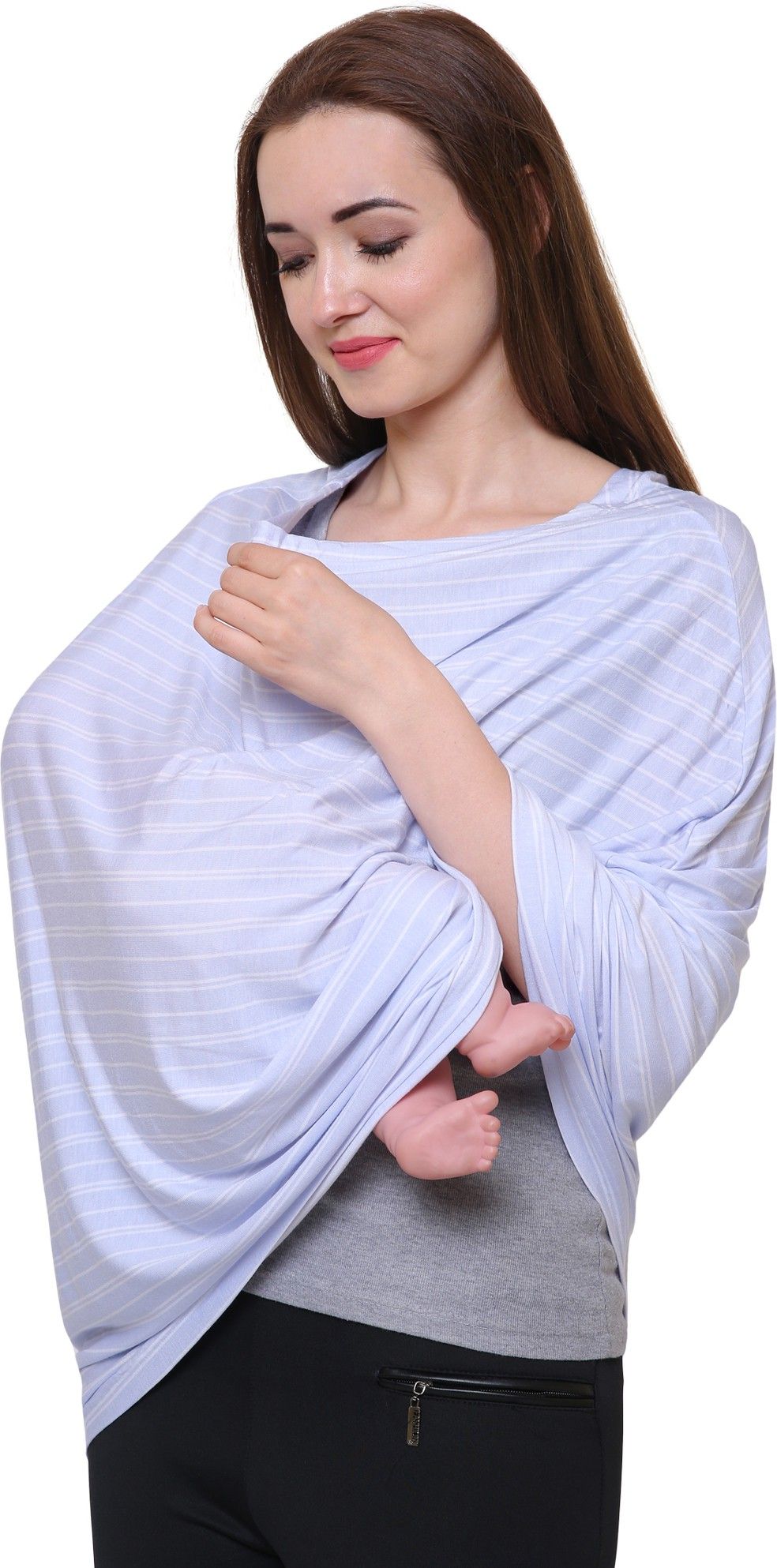 feather hug 360° Nursing Cover Breastfeeding Cover Scarf - Baby Car Seat Canopy, Shopping Cart, Stroller, Carseat Covers For Girls & Boys - Best Multi -Use Infinity Stretchy Shawl, Perfect Baby Shower Gift Feeding Cloak-picture-34
