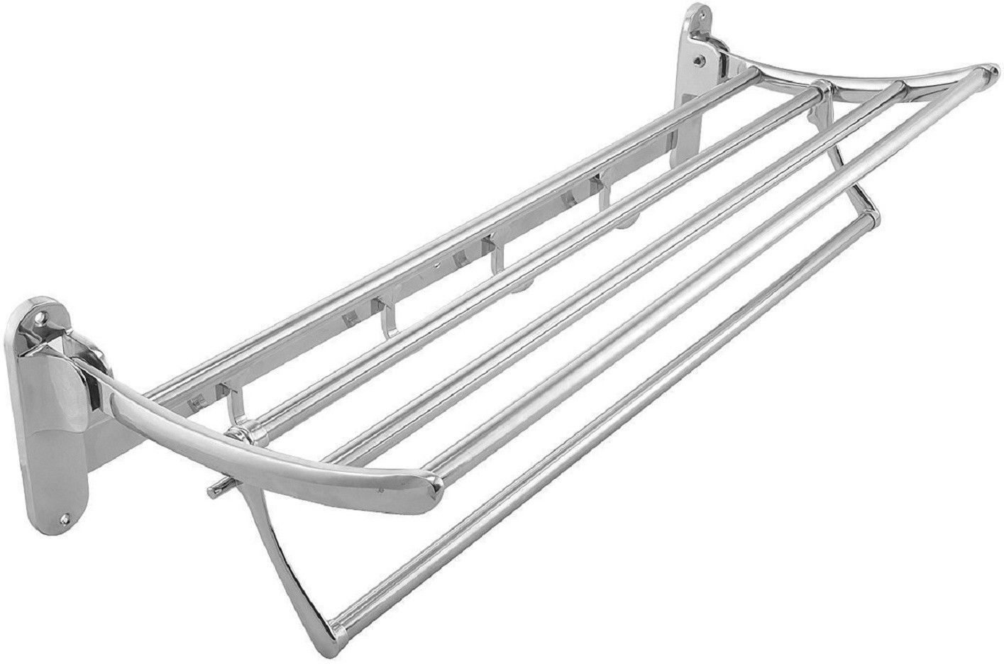 Stainless Steel Folding Towel Rack With Hook Foldable Towel Bar Wall Mounted Towel Rack Hanging Towel Hanger (50CMS/1.6 Ft) 19.5 inch 1 Bar Towel Rod-image-39