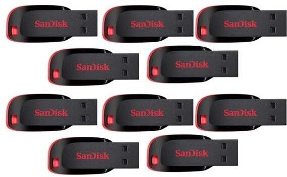 SanDisk Cruzer Blade Pack of 10 Pieces 16 GB Pen Drive Compatible with Desktop Computer, Audio Player, Television, Laptop USB 2.0 Plastic Case-image-48