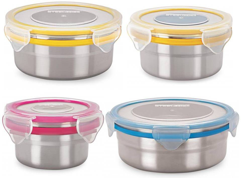 steel lock Steel Grocery Container- 200 ml, 700 ml, 100 ml, 400 ml image 1