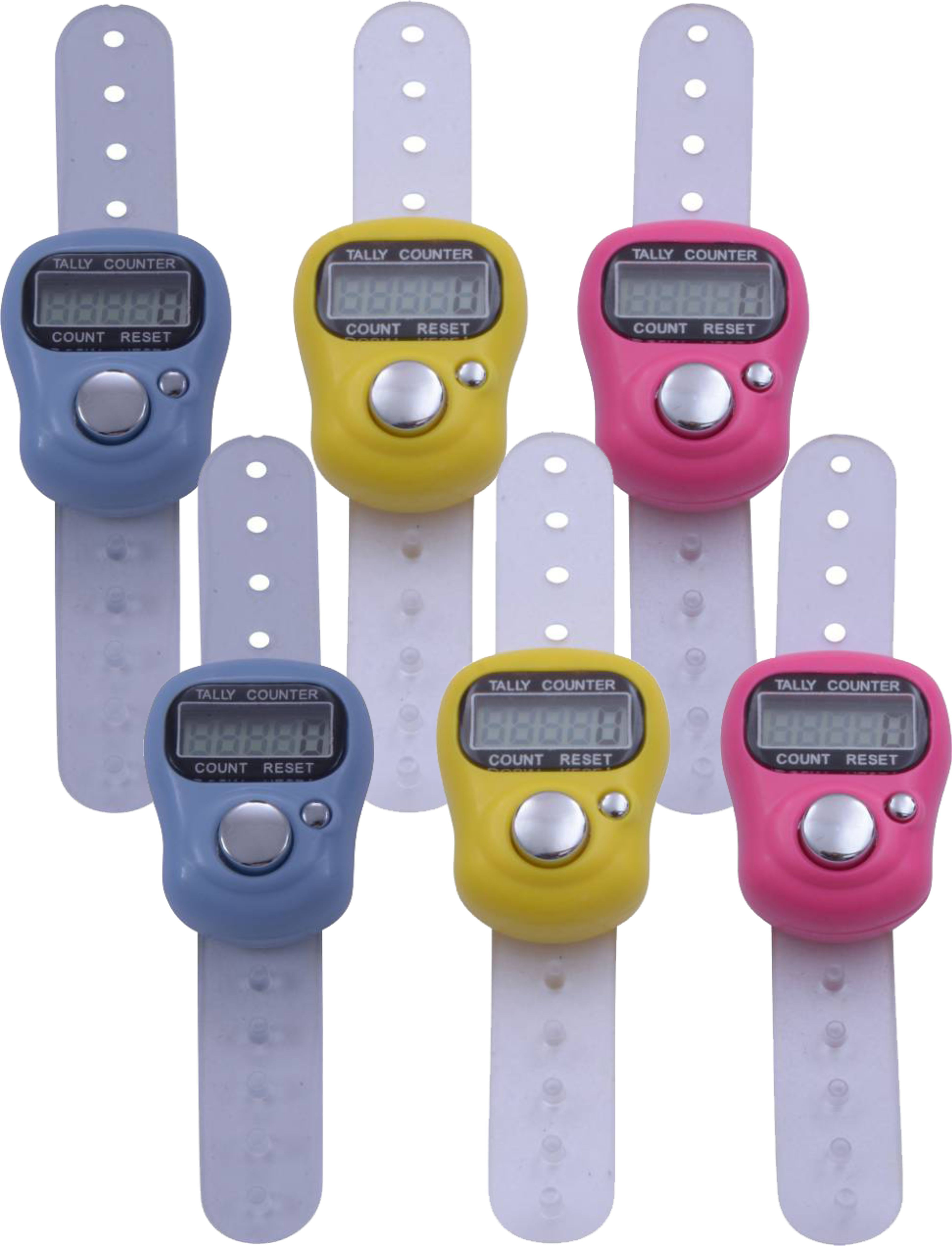 sunrise Small Size Multicolor Finger Counter ( Pack of 6 Pcs ) Digital Tally Counter image 1