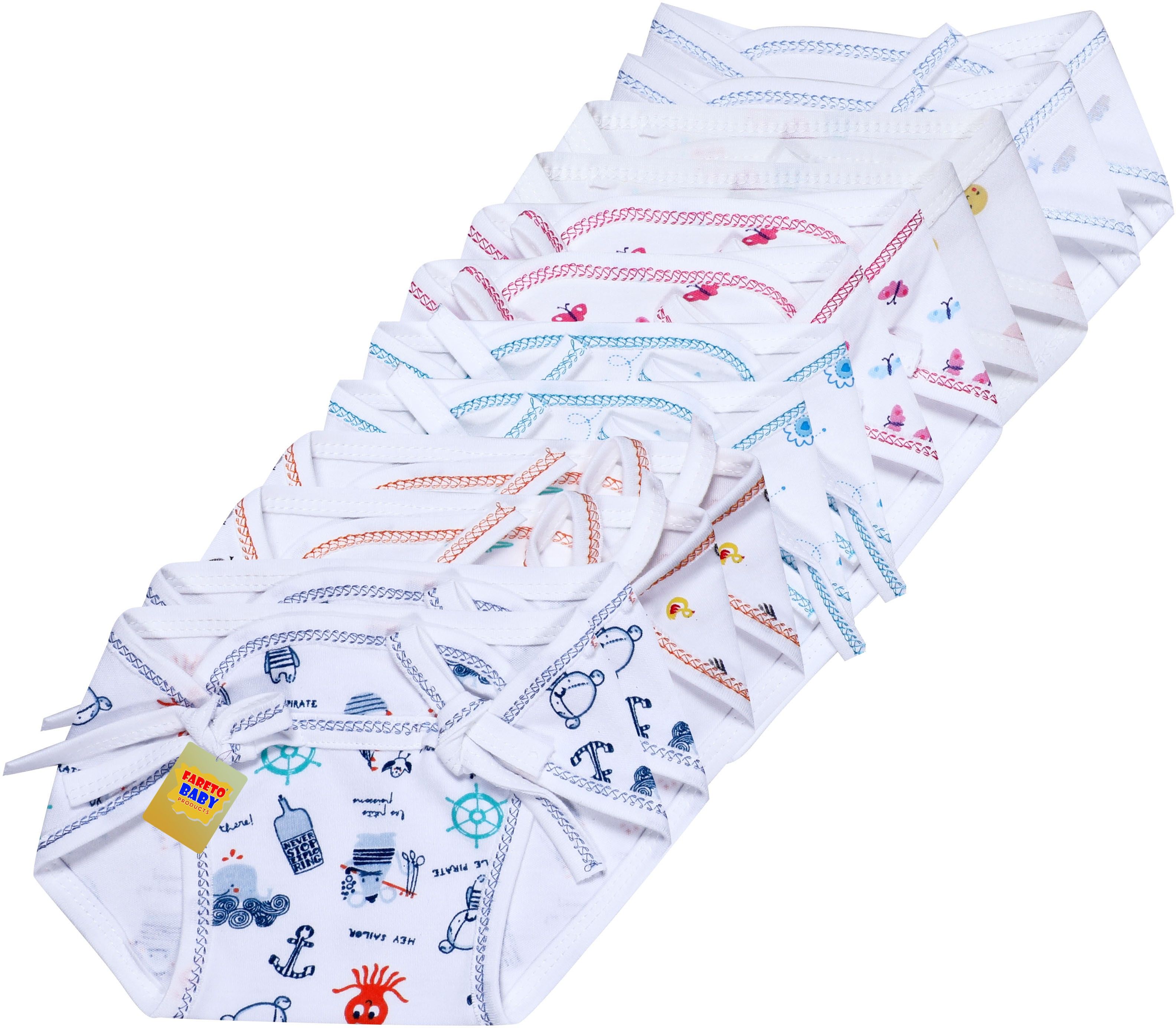 fareto Baby Hosiery Single Layer Cotton Cloth Tying Knotted Nappies/Indian Style Langot/Washable/Reusable Pack Of 12 Pcs (Multi)(0-6 Months)-picture-13