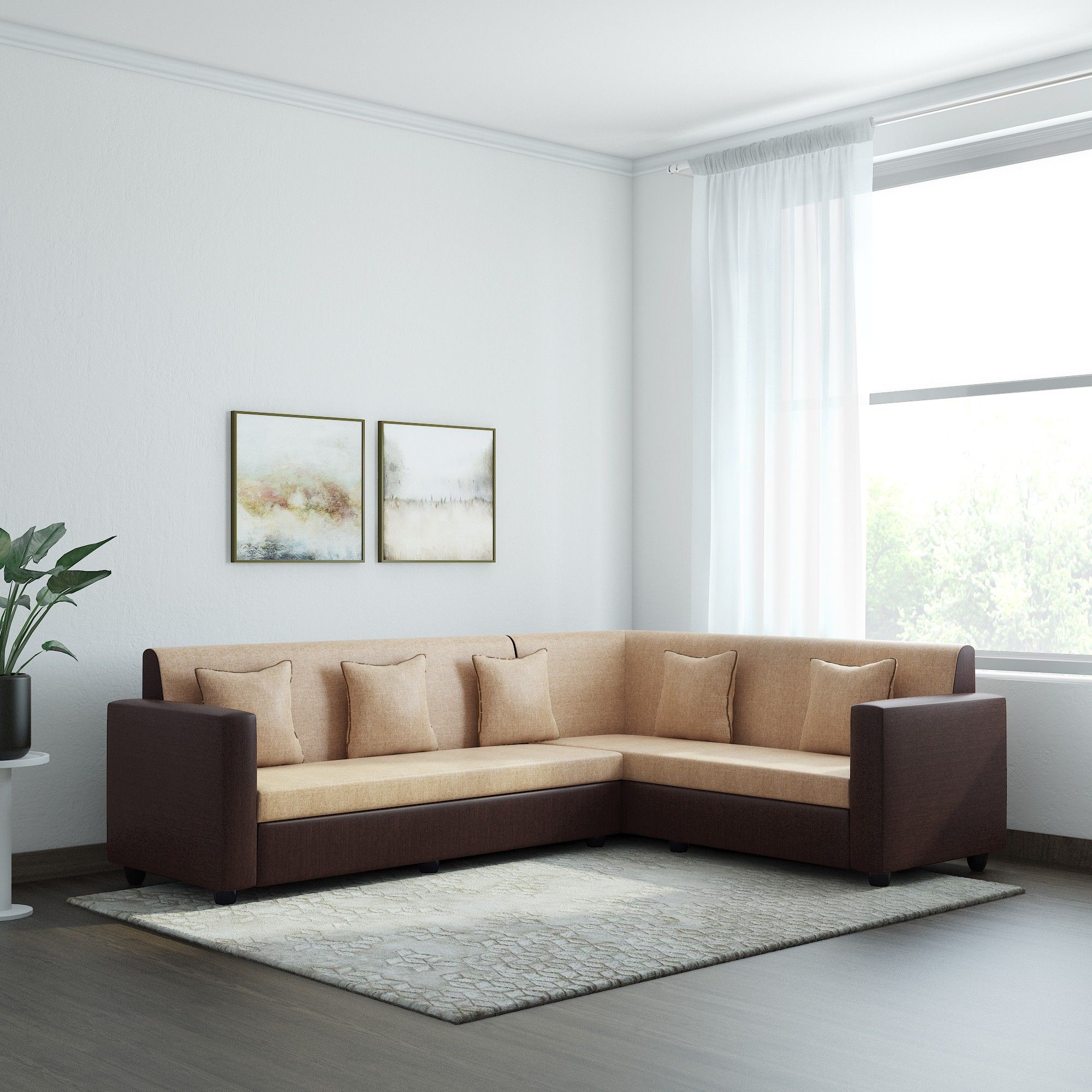 bharat lifestyle Dalvin Fabric 6 SeaterSofa-picture-18