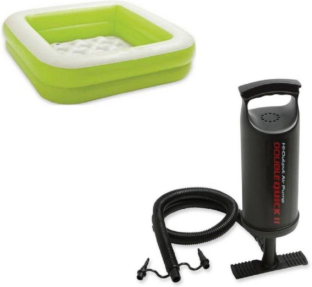 Square Green Baby Swimming Pool With Air Pump Inflatable Pool Accessory Inflatable Pool Accessory-image-1