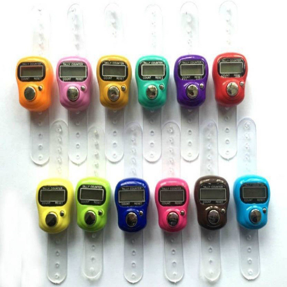 shopimoz Pack of 12 Multicolored Electronic Finger Digital Tally Counter image 1