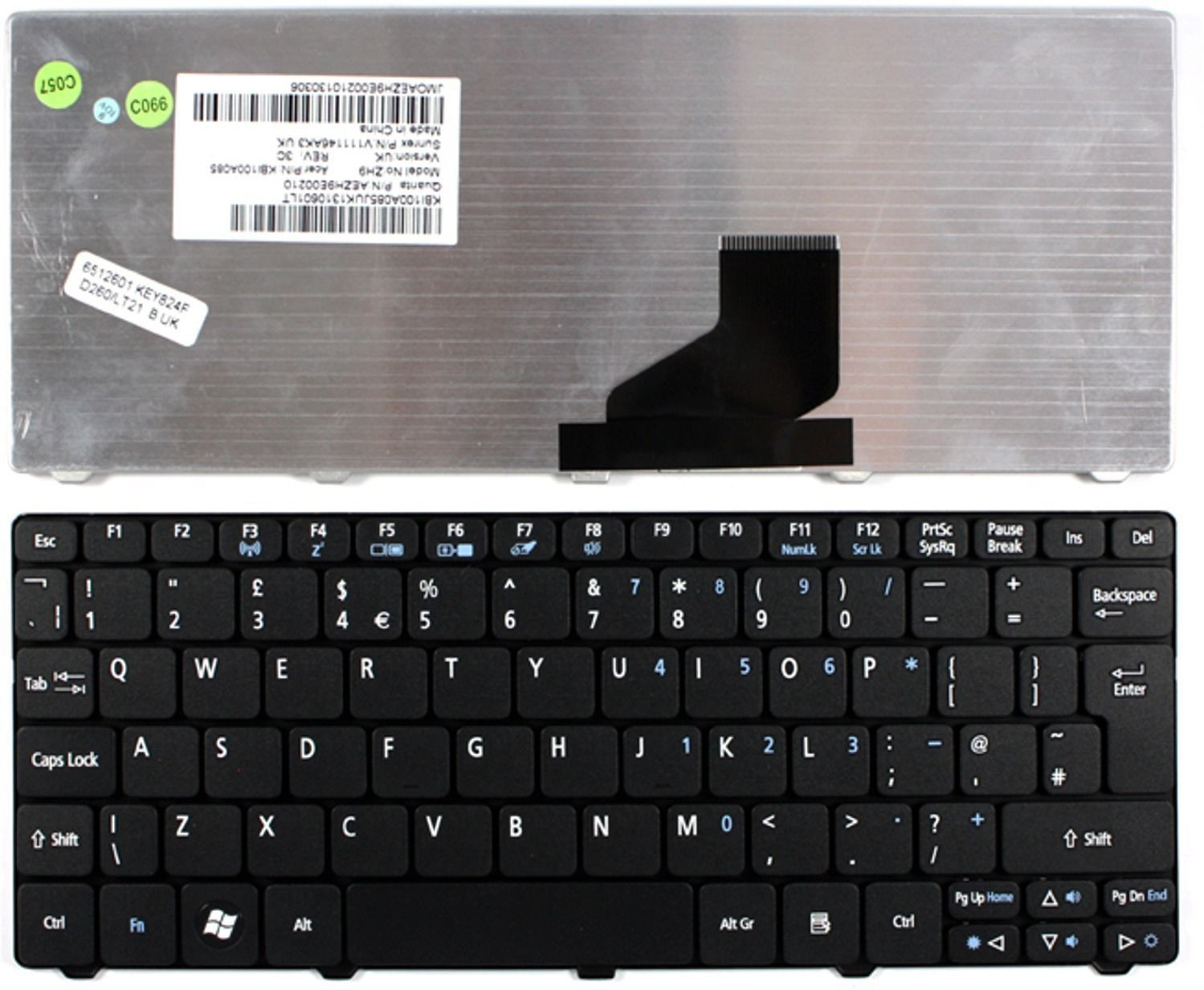 Lapstar Laptop Keyboard for Acer Aspire One D255 D255E D257 D260 D270 532H NAV50 Laptop Keyboard Replacement Key image 1