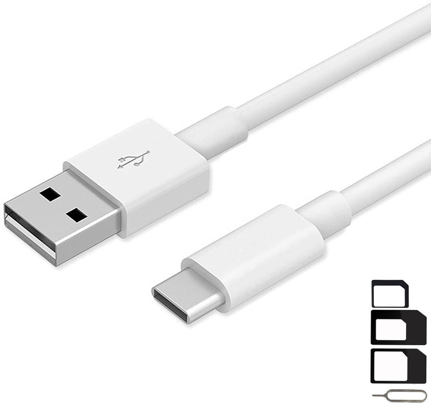 urcart Cable Accessory Combo for Samsung Galaxy S8 Plus, Samsung Galaxy S9, Samsung Galaxy S9 Mini, Samsung Galaxy S9 Plus, Samsung Galaxy Tab S3 LTE, Samsung Galaxy Tab S3 WiFi, Samsung Galaxy S8 Mini High Speed Type-C USB Charging Data Sync Cable 1 Meter With SIM Adapter image 1