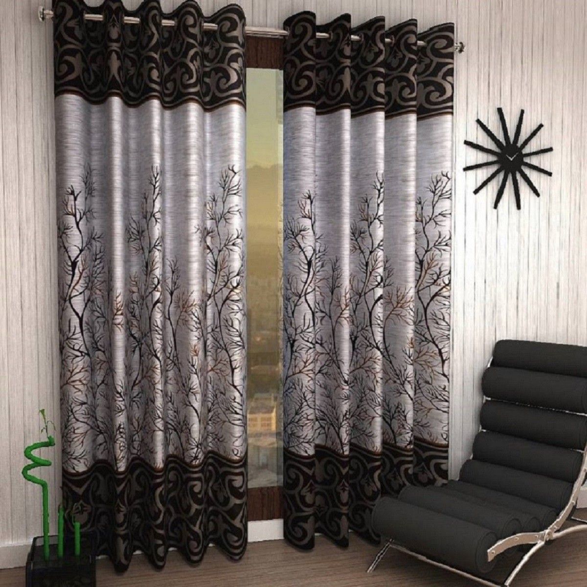 phyto home 152 cm (5 ft) Polyester Semi Transparent Window Curtain (Pack Of 2)-picture-24