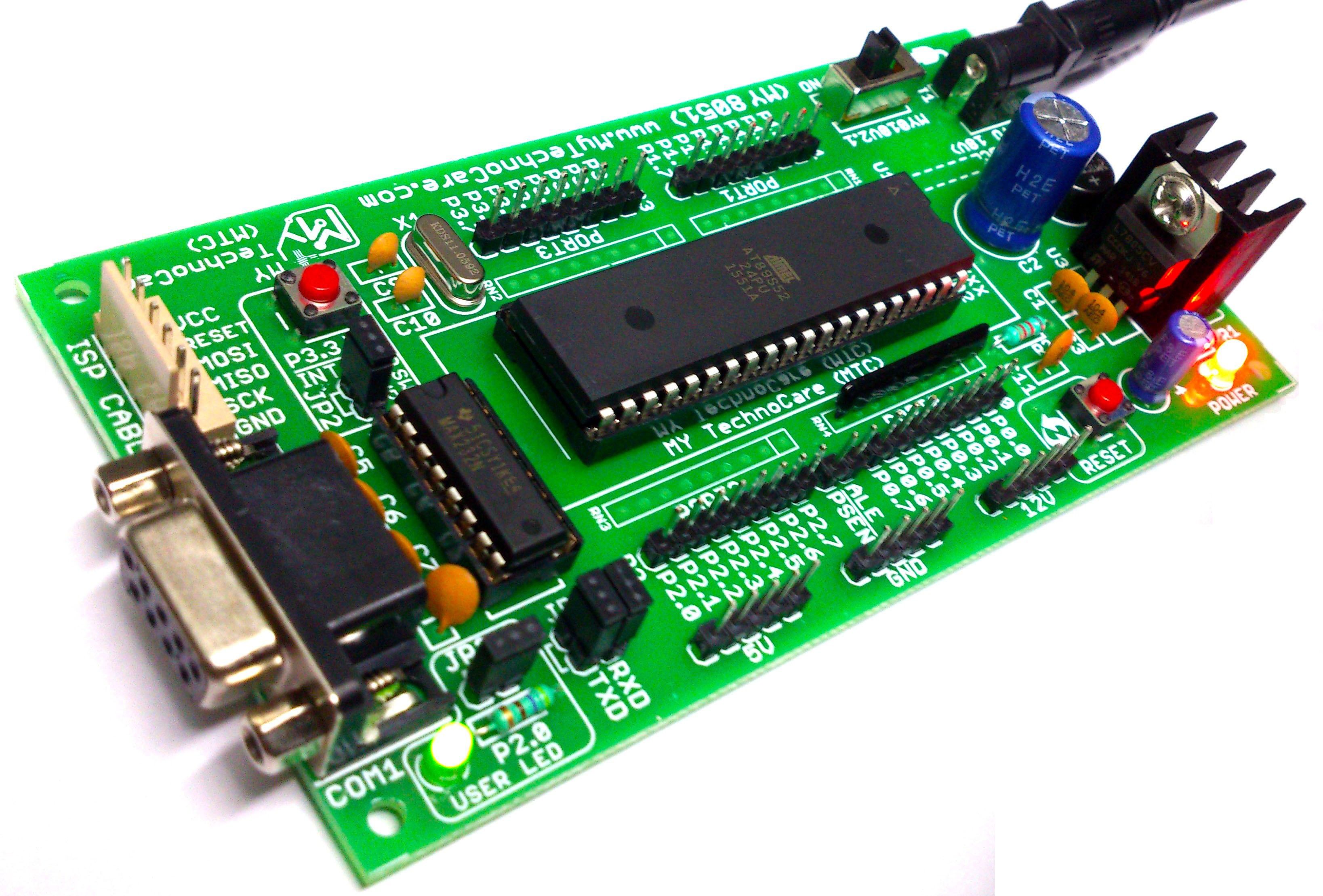 MY TechnoCare ATMEL 8051 Development Board Project evaluation Kit+MAX232,AT89S52 Microcontroller IC,Support 89S51/XX,89CXX,P89V51RD2 Architecture 40-Pin Chip Prototype PCB Multipurpose Controller-image-42