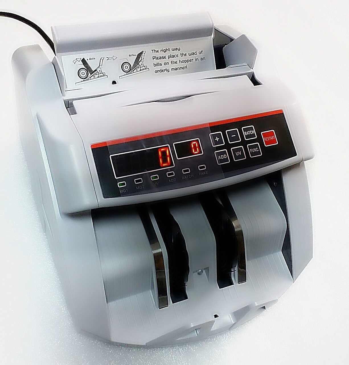 DRMS STORE NOTE COUNTING MACHINE LED DISPLAY WITH TRIPLE MG FAKE NOTE DETETION Note Counting Machine image 1