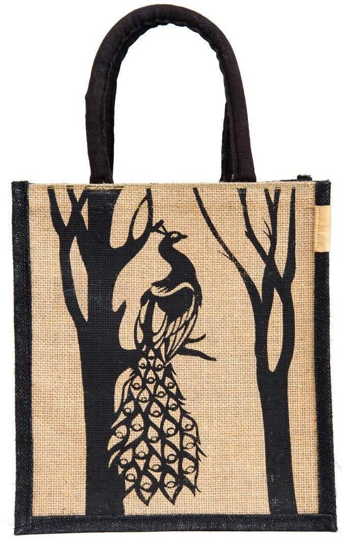 Waterproof multipurpose unisex jute bag Multipurpose Waterproof Unisex Jute Lunch Bag - peacock 10 L Drum