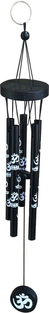 ryme Black 5 Rod Metal Om Wind Chime Pipe for Home Brass Windchime-picture-26