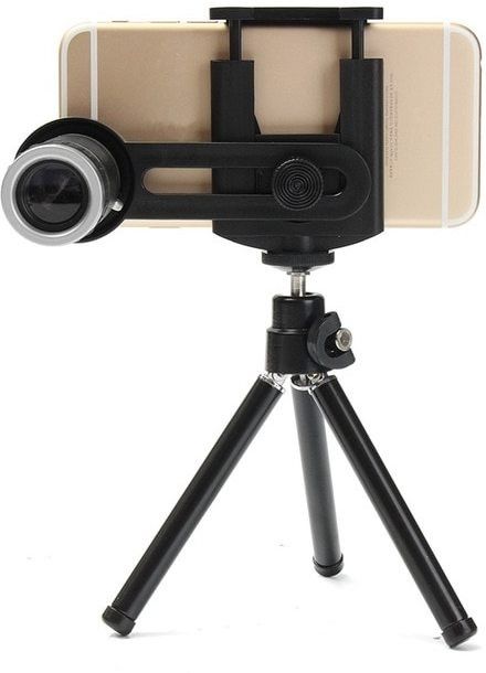 Suroskie Universal 8X Optical Zoom Telescope Camera Lens Tripod Mobile Phone Lens