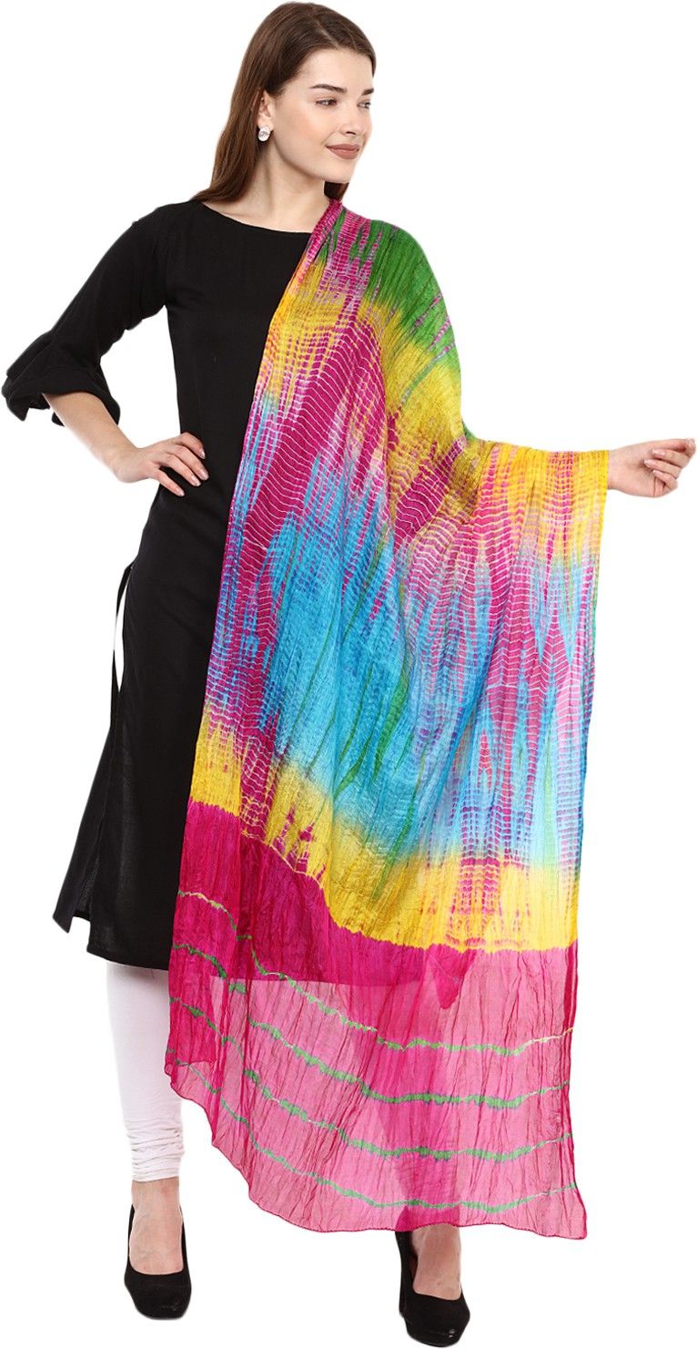 Pure Silk Printed Multicolor Women Dupatta-image-21
