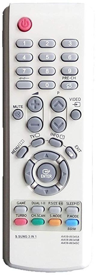 LipiWorld 3 in 1 AA59-00345A,AA59-00345B,AA59-00345CCRT TV Universal Remote Control Compatible for SG58CRT TV Samsung Remote Controller image 1
