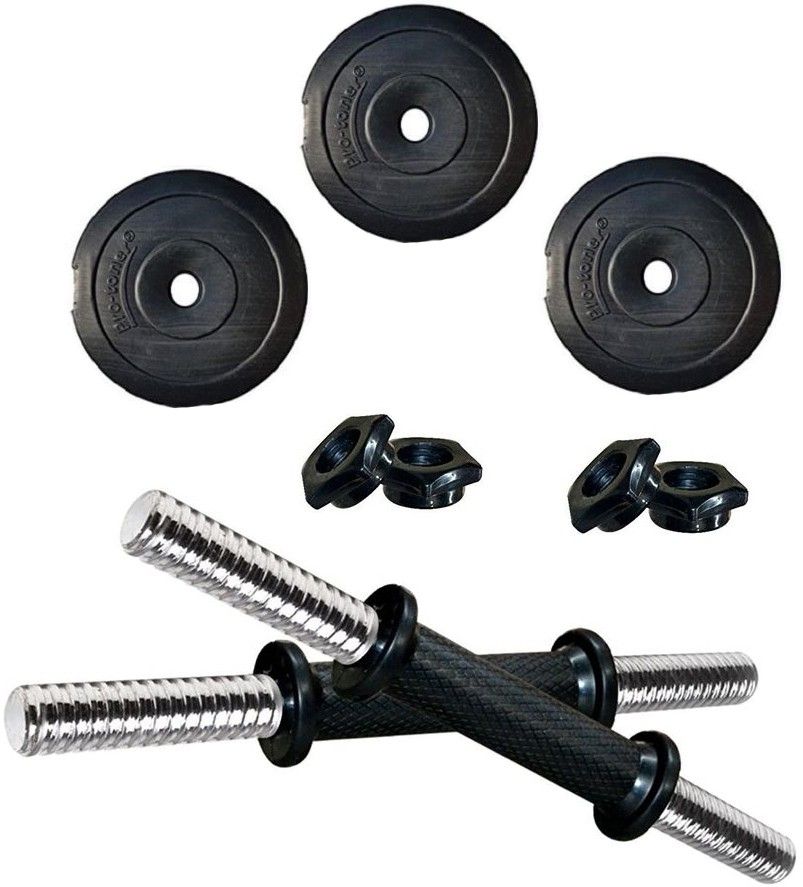 14 kg 14 kg PVC Adjustable Dumbbells with Gloves & Hand Gripper Home Gym Combo