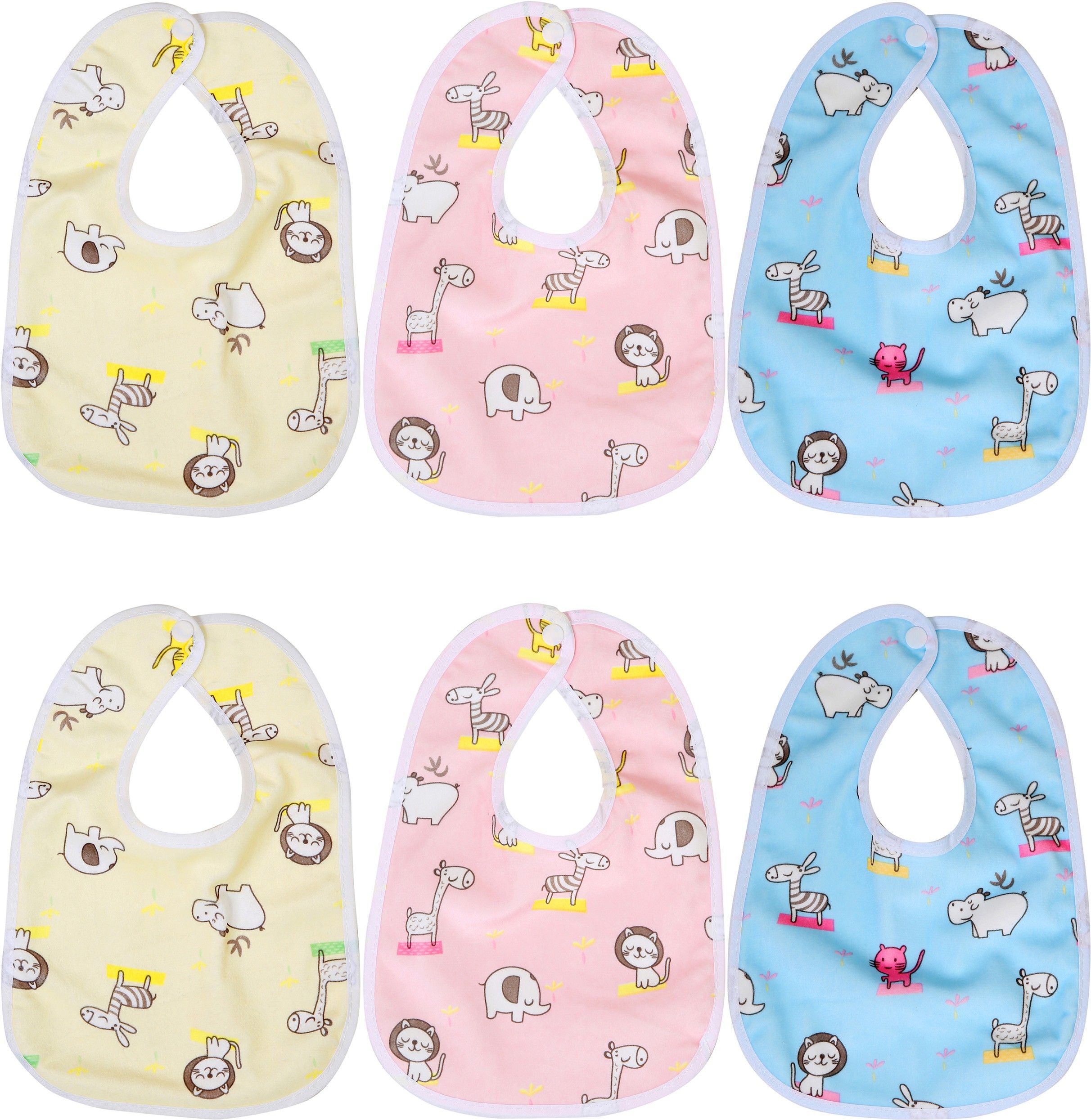 Waterproof baby bibs/aprins for the babies zoo print pack of 6-image-15