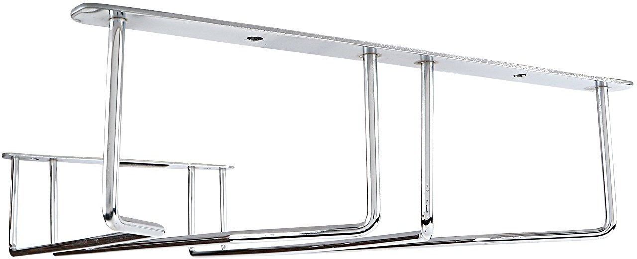 2 line wine rack | wine glass holder | stemware glass holder for pub, hotel, bar & club (size 15.5 inch) stainless steel glass holder