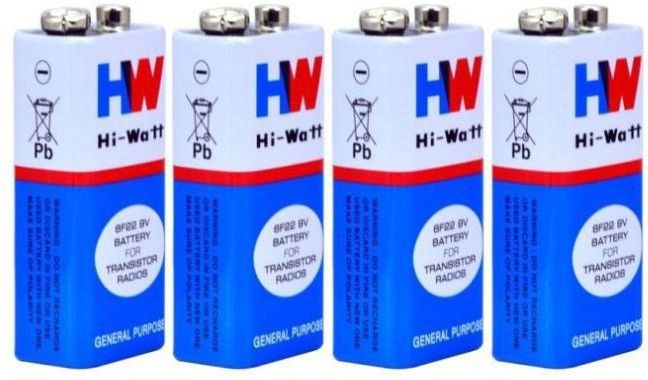 inditrust 9 Volt HI-WATT 9V Long Life Carbon Zinc Batteries PACK of 4 Battery-picture-19