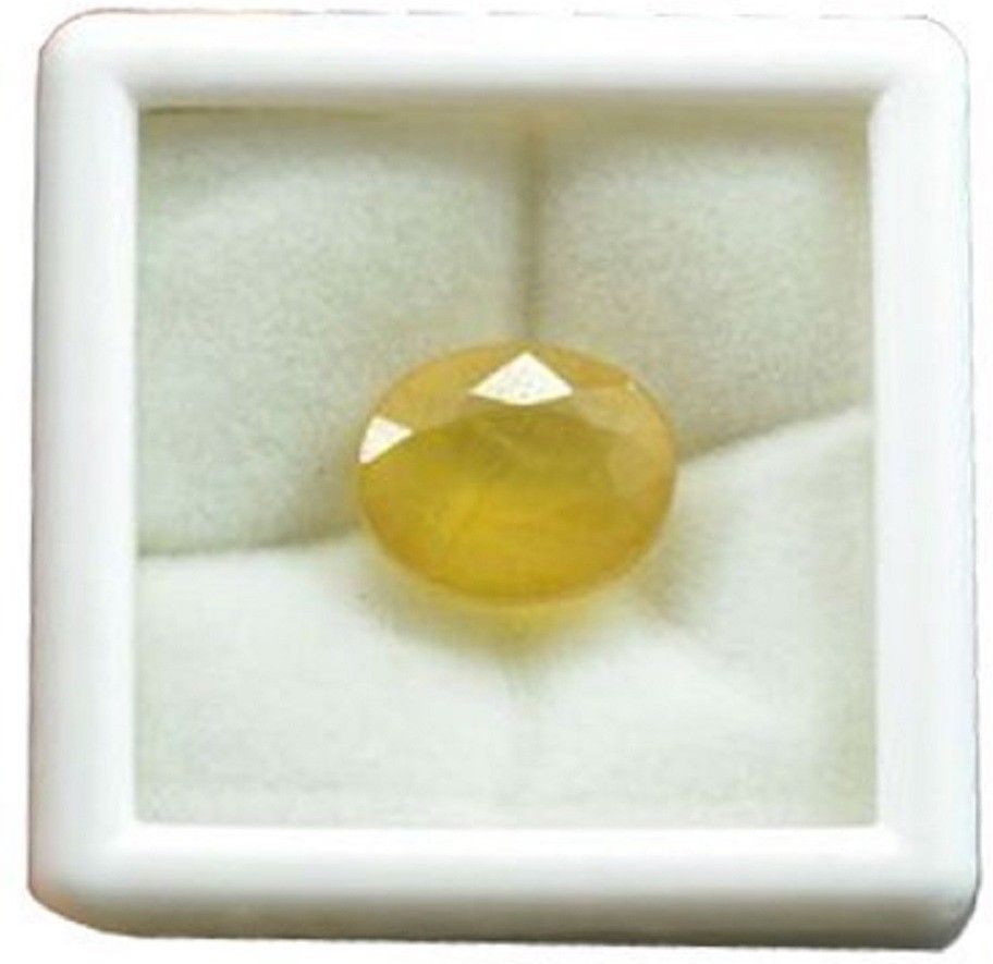 Krishna Gems Yellow Cut Natural Sapphire Gemstone