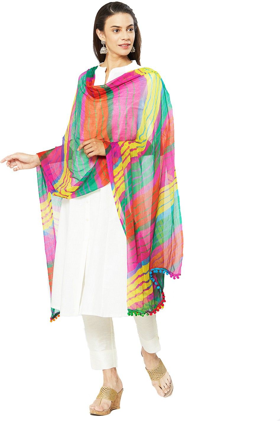 dupatta bazaar Chiffon Printed Multicolor Women Dupatta-picture-17