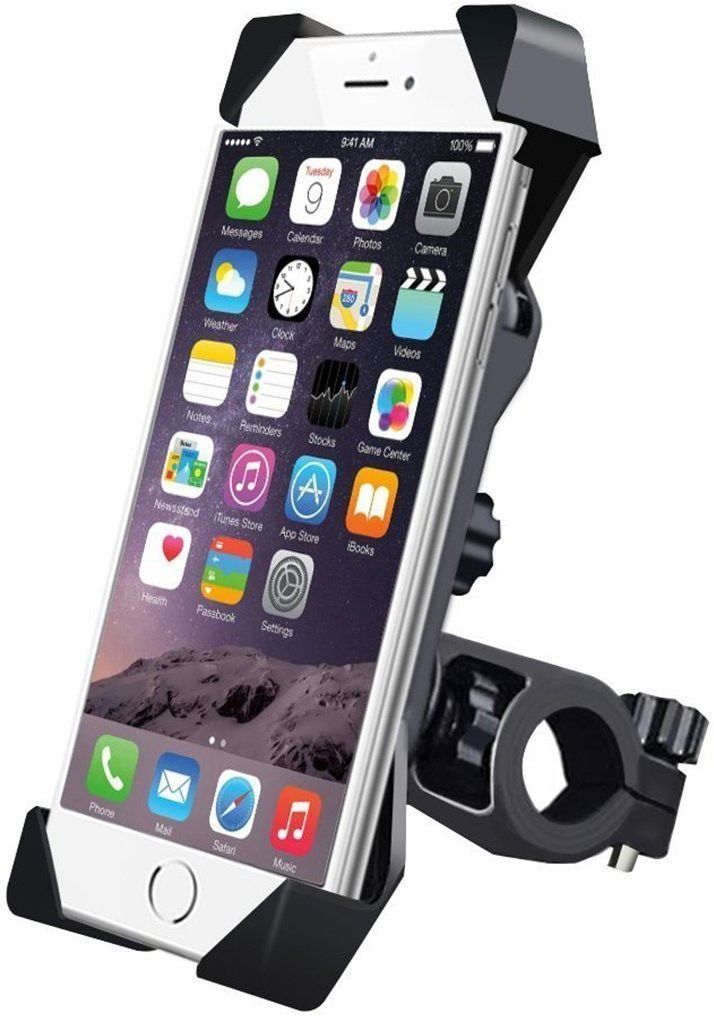 AlexVyan Black Universal Bike Motorcycle Cycle Mount Holder for Phone Mobile Bicycle Handlebar Mobile Phone Holder Mobile Holder-image-9