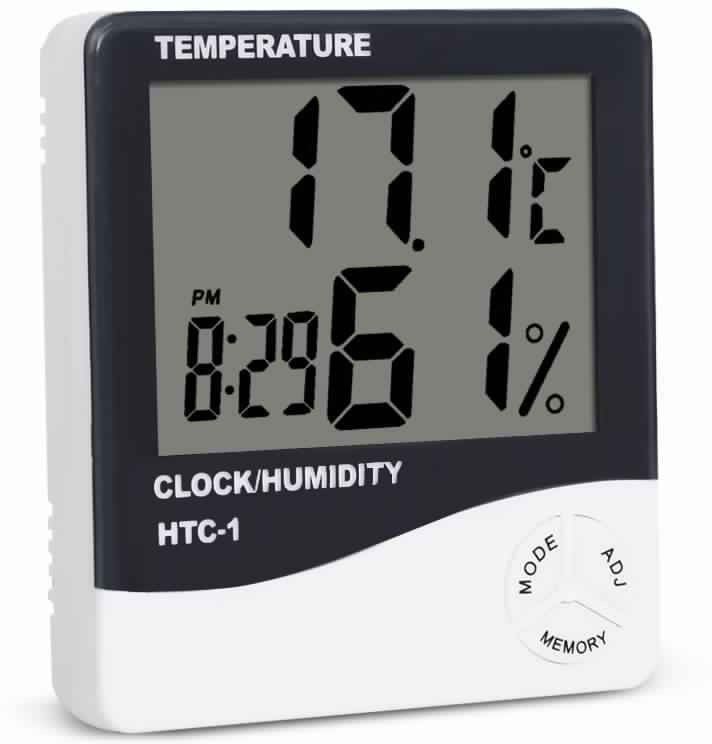 Indoor Room LCD Electronic Temperature Humidity Meter Digital Thermometer Hygrometer Weather Station Alarm Clock All-in-One Digital Moisture Measurer