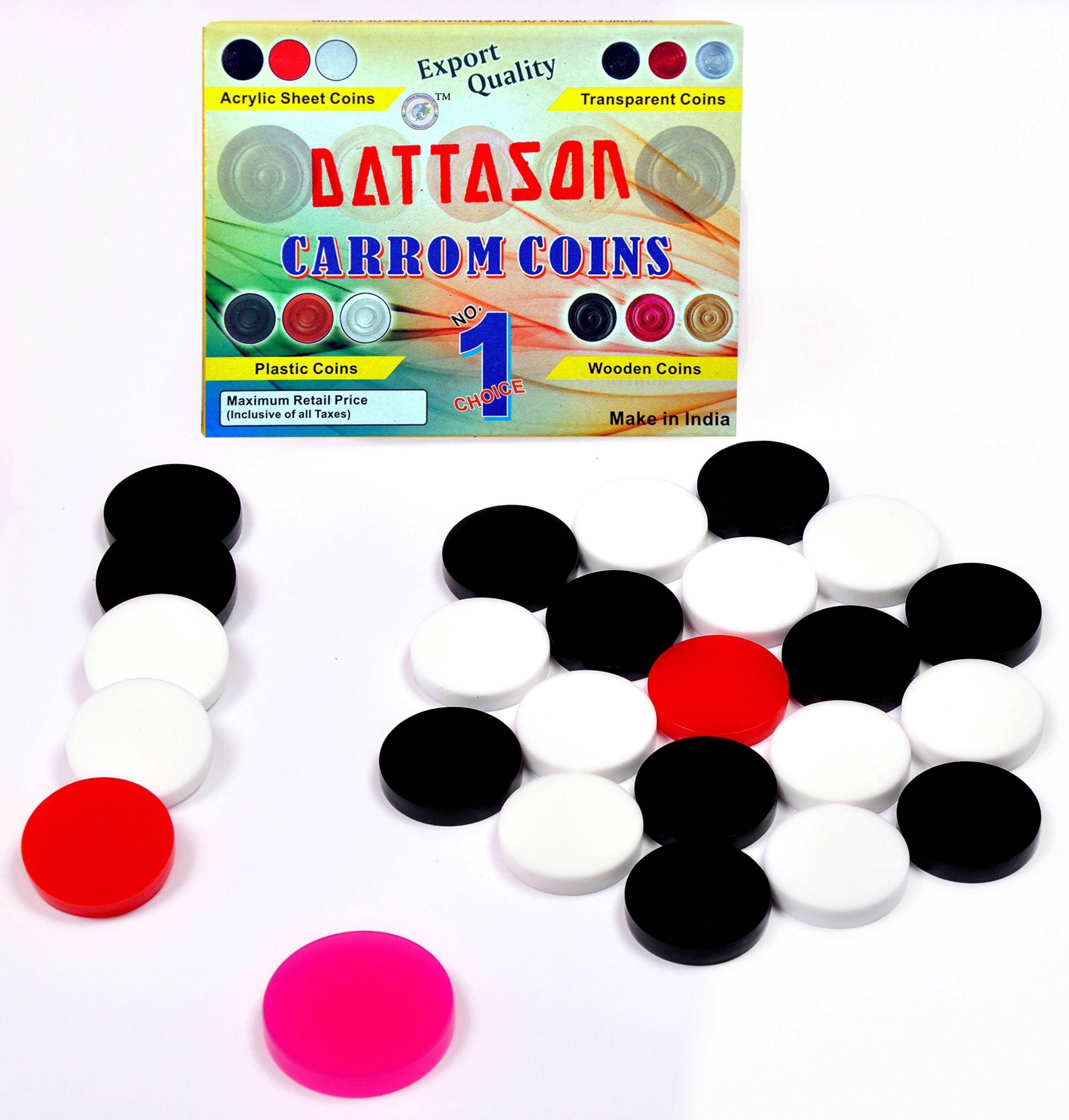 stc Dattason 6MM ACRYLIC CARROM COINS Board Game With free Striker Carrom Pawns-picture-15