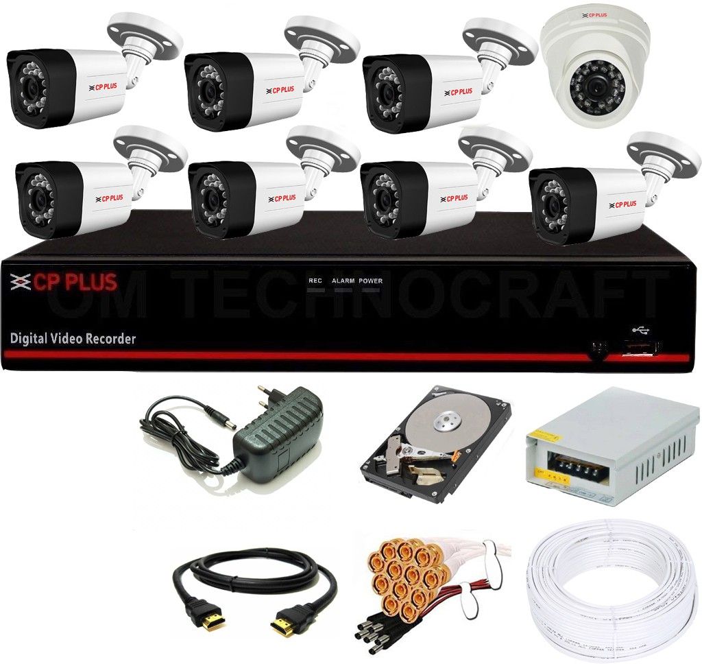 CP PLUS 8 Channal HD DVR 1080p 1Pcs,Outdoor Camera 2MP 7Pcs,Indoor Camera 2MP 1Pcs,1 TB Surveillance Hard Disk With 3 Year Warranty, Security Camera-picture-38