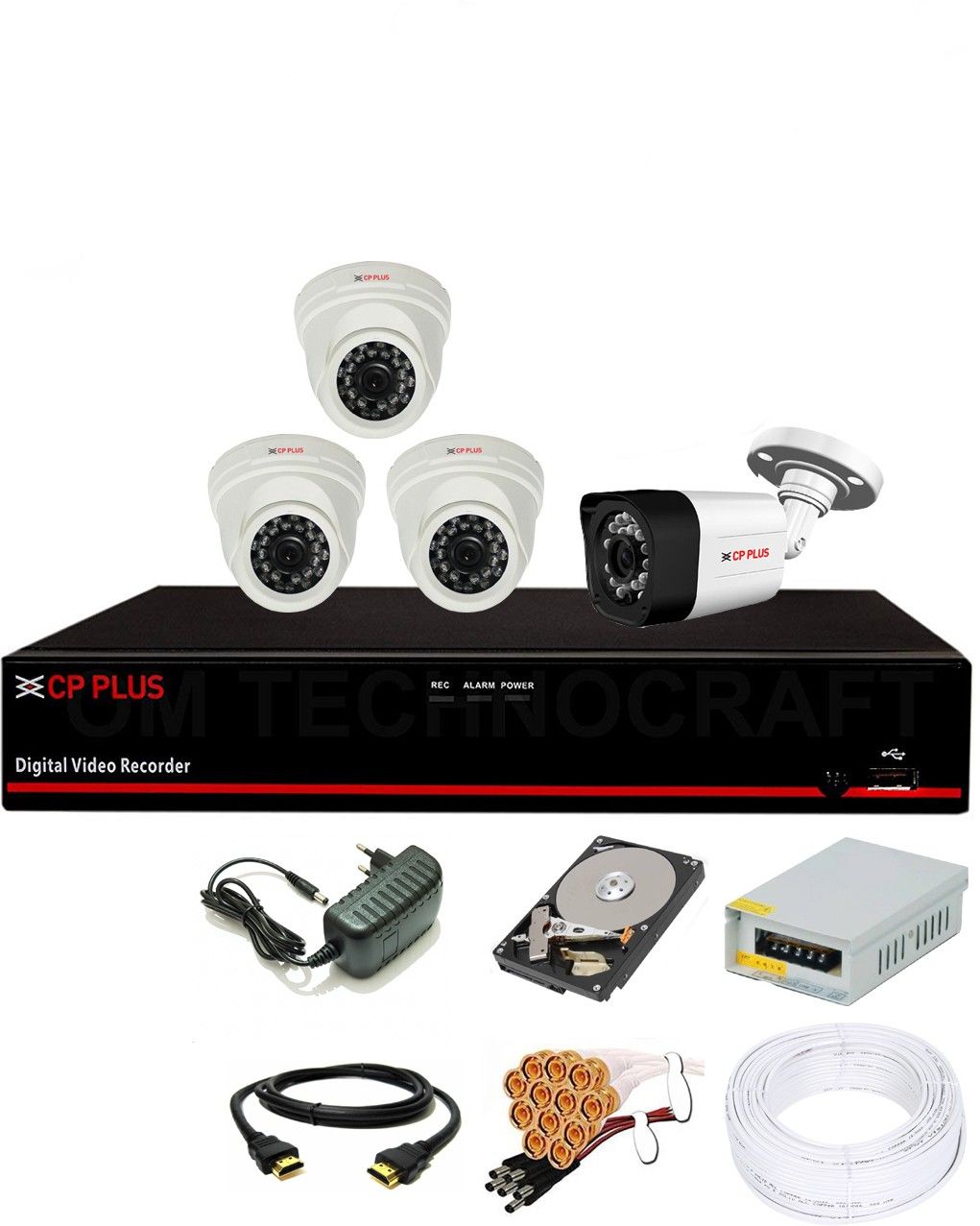 CP PLUS 4 Channal HD DVR 1080p 1Pcs,Outdoor Camera 2MP 1Pcs,Indoor Camera 2MP 3Pcs,1 TB Surveillance Hard Disk, Security Camera-picture-14