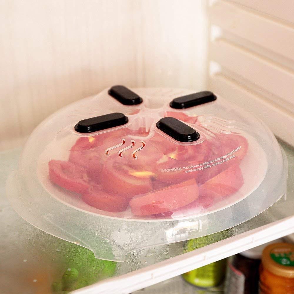 New Anti-Sputtering Microwave Lid with Steam Vents BPA Free Food Dish Cover | Dishwasher -Safe 12 inch Lid